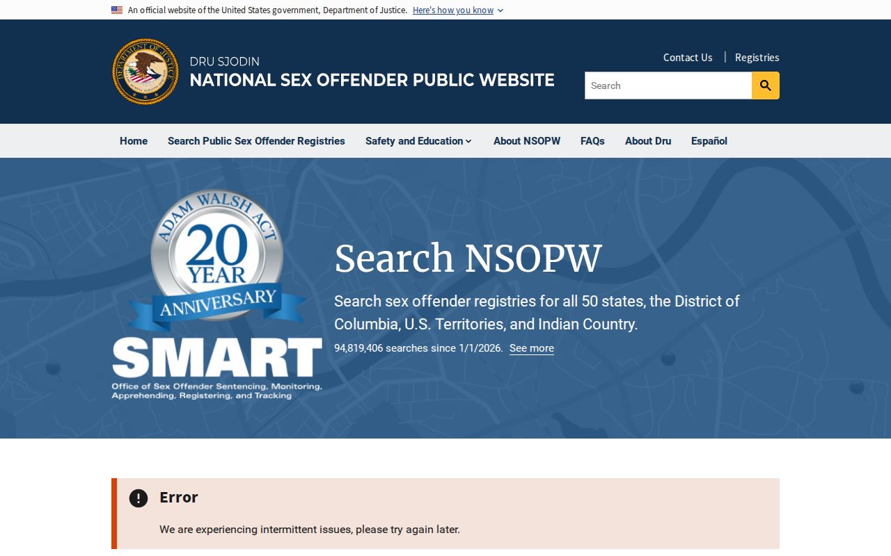 National search supplement for a North Carolina sex offender search
